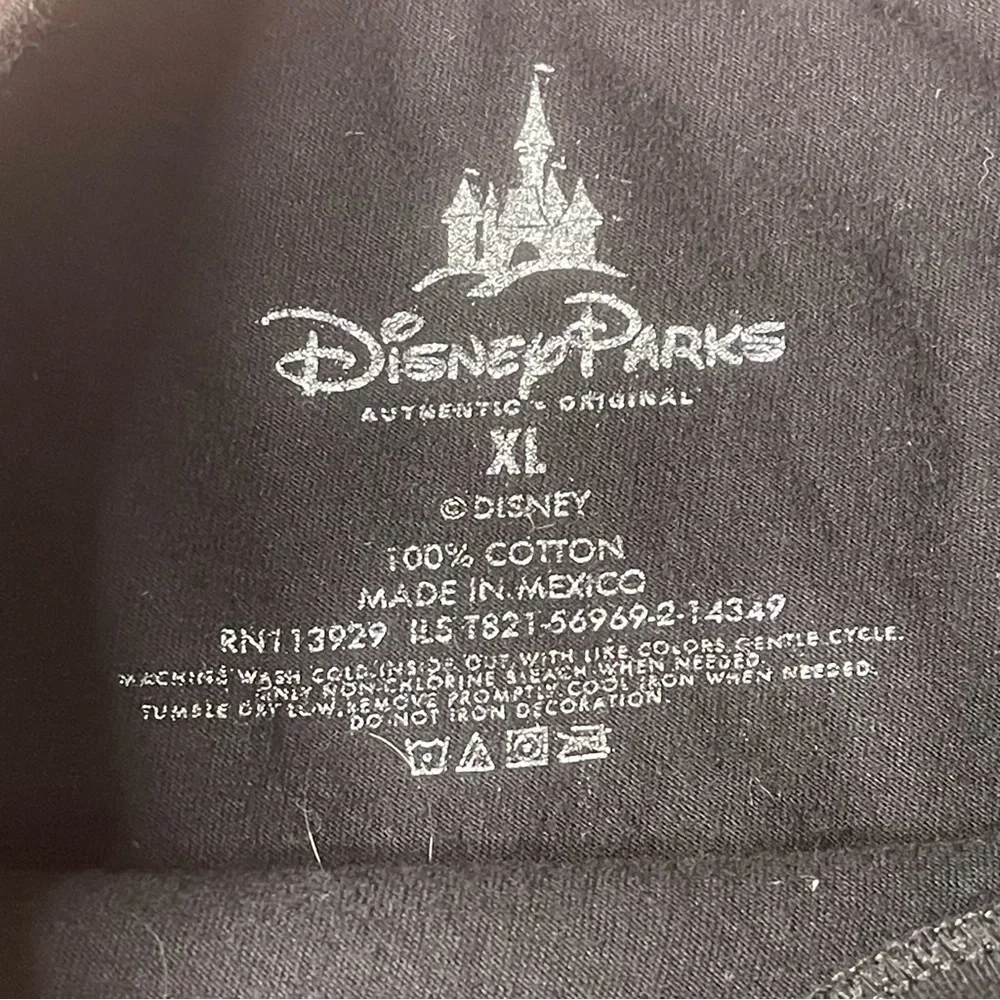 Authentic Disney Parks Womans XL Glitter Mickey Long Sleeve Black Tee Fitted